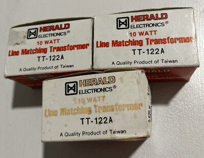 Lot of 3 New Vintage Herald 10 Watt  Line Matching Transformer TT-122A