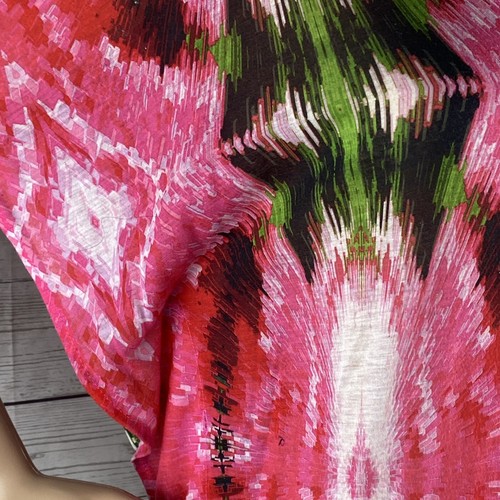 H&M Flutter Sleeve T-Shirt Large Pink Tye Dye Floral V-Neck Lightweight Casual - Picture 5 of 12