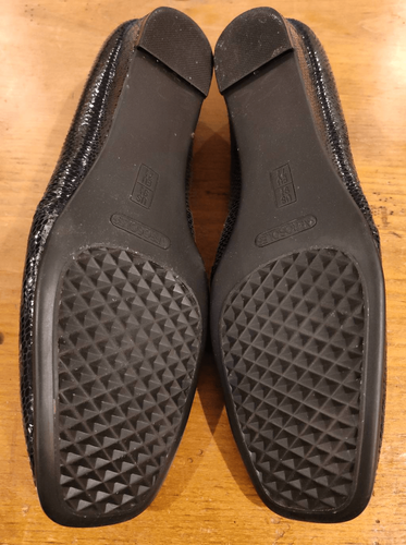 AEROSOLES NAVY GENUINE LEATHER SNAKE PRINT FLAT SZ 9 1/2 NEW NO BOX - Picture 8 of 9