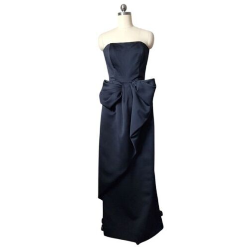VICTOR COSTA x VINTAGE Little Black Dress Strapless Bow detail Prom