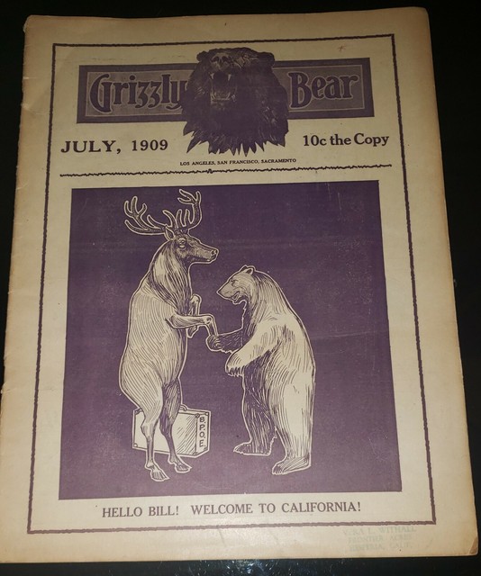 1909 JULY GRIZZLY BEAR CALIFORNIA NEWSPAPER Magazine? eBay