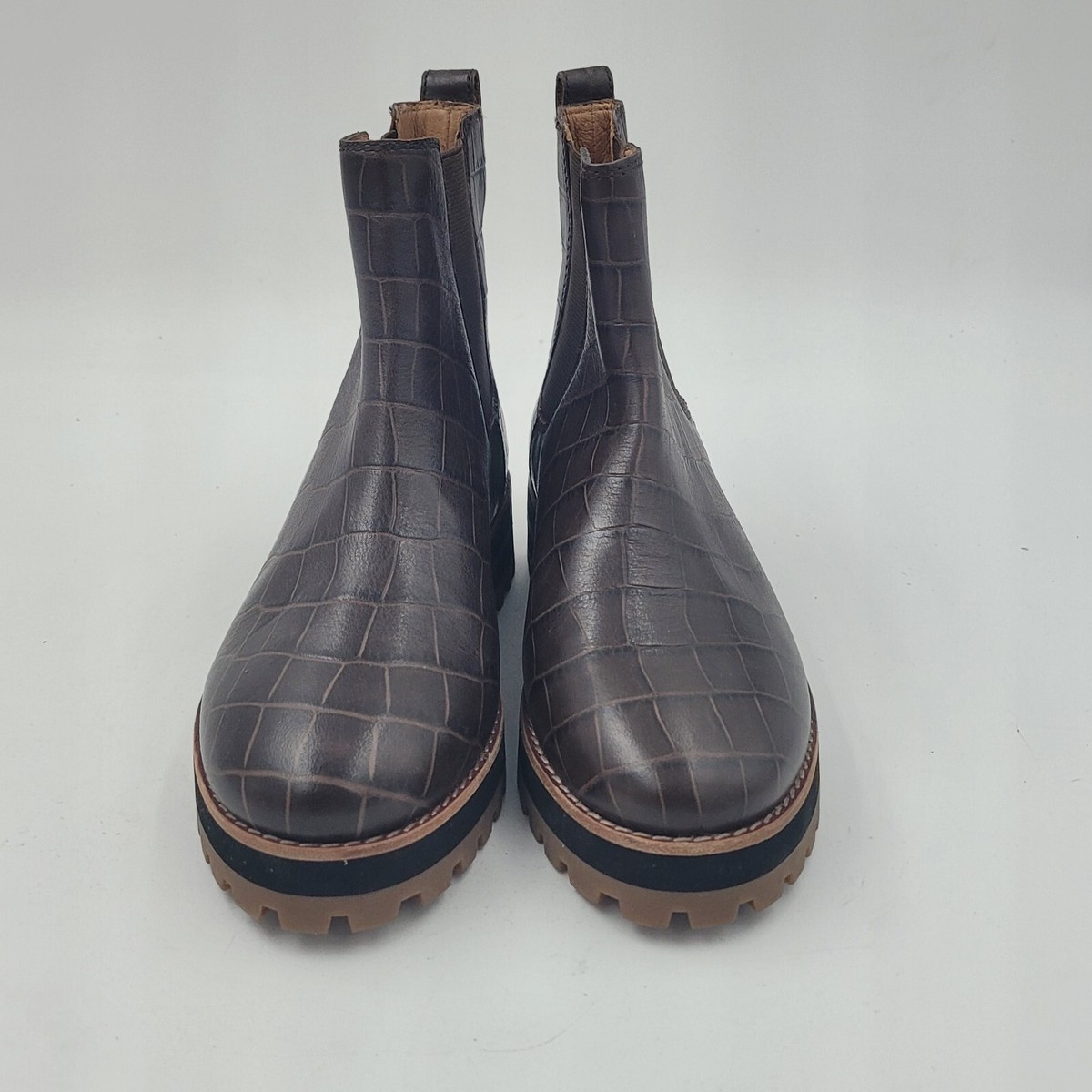 NEW Madewell The Ivy Chelsea Boot in Croc Embossed Leather