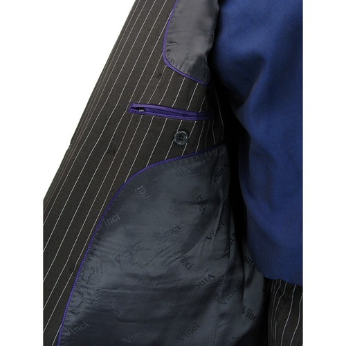 Luxurious Men's Regular-Fit DB Gangster Stripe Suit BLACK & Socks, $299+ - Picture 7 of 7