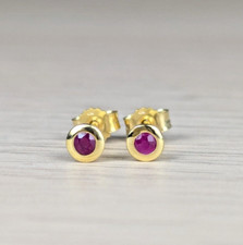 Ohrstecker -echt 375Gold- mit echtem Rubin, 4,2mm wunderschön | Schmuckstyck