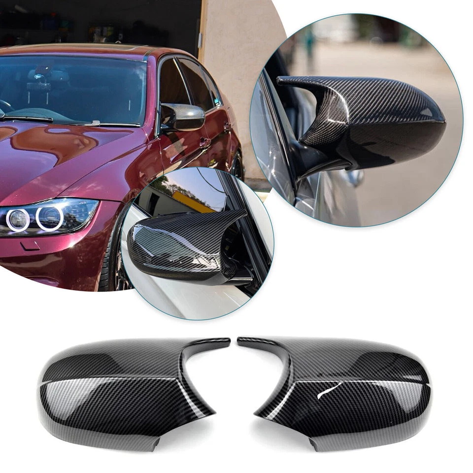 Pair BMW E90 E92 E93 LCI 2008-2011 Carbon Fiber M3 Style Mirror Cover Caps Foto 4 de 4