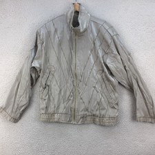 East West Beige Premium High Neck Rayon Nylon Blend Jacket Women Size Uk S