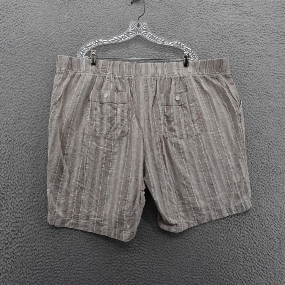 Bermudas Talbots Mezcla de Lino Talla 24W Beige Rayas Mujeres Cordón Informal Foto 2 de 4