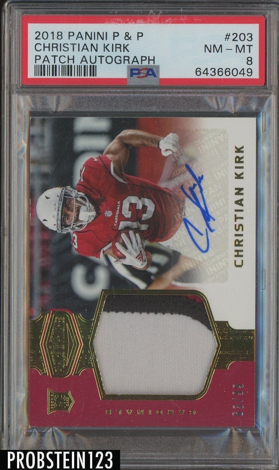 Christian Kirk Panini Plates & Patches #203 Patch Autograph