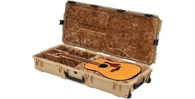 NEW SKB iSERIES WATERPROOF DREADNOUGHT ACOUSTIC GUITAR FLIGHT CASE TSA - TAN