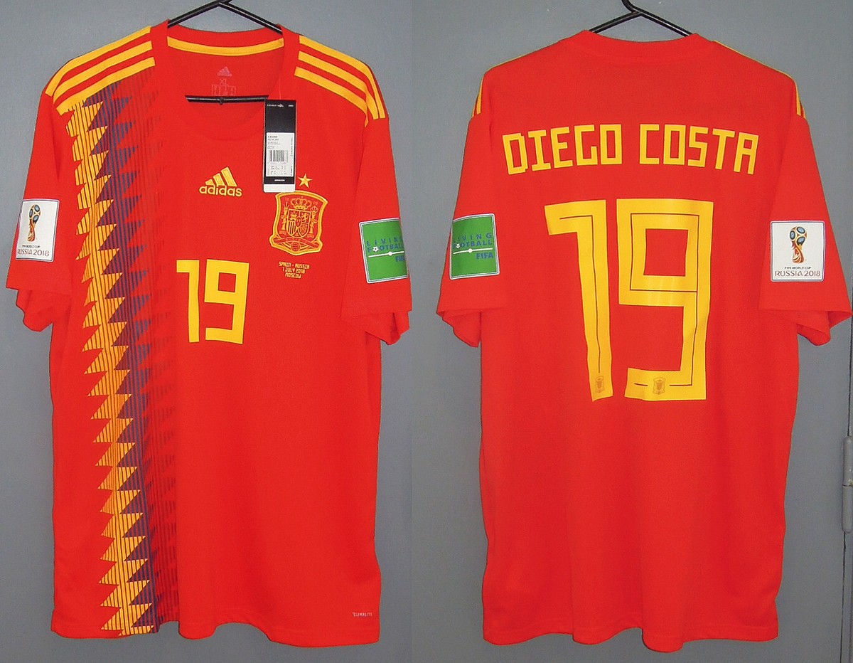  スペイン代表 ユニフォーム DIEGO COSTA 19 Mサイズ SPAIN jersey 2018 #19 DIEGO COSTA World Cup vs Russia | eBay
