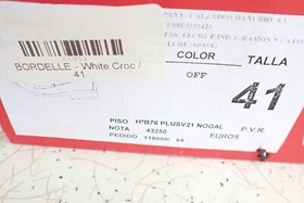 WONDERS WOMEN'S  BORDELLE - WHITE CROC - SIZE 41 - EXCELLENT USED COND.