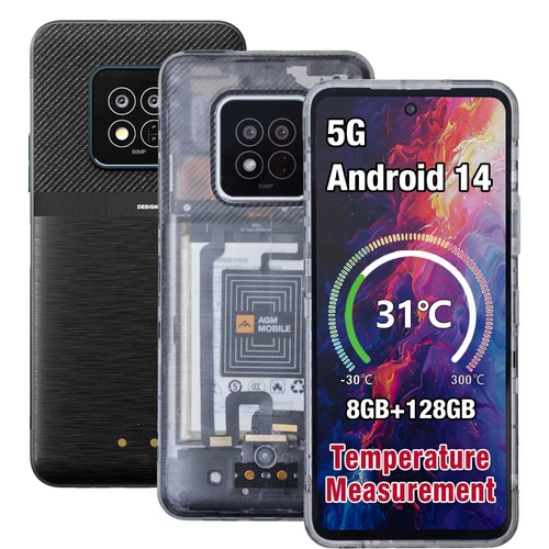 AGM X6 5G Robuste Smartphone 6.78" Android 14 8GO+128GO 5000mAh NFC Téléphoner - Afbeelding 1 van 14