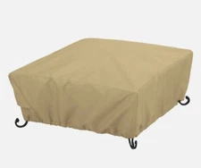 Classic Accessories Terrazzo Full Coverage Fire Pit Cover Sand Small Square