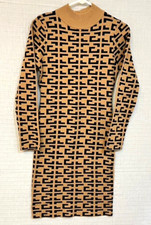 NEW WT Huixue Women's Collared, Long Sleeve Knit Sweater Dress Sz L