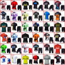 Summer Team Cycling Jersey  Shorts Set Men Bike Clothing Outdoor Sports Outfits