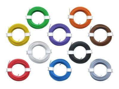 SCHÖNWITZ Klingeldraht Kupferschaltdraht 0,5mm 1-adrig Kabel 100 Meter 10 Farben 10m SET