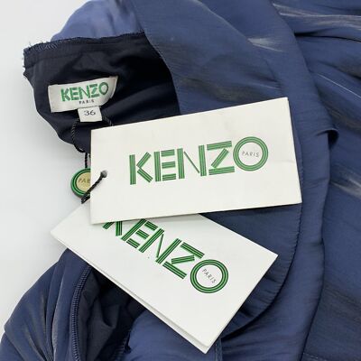 Authentic KENZO Mini Wave Dress Size:36 US:S Black Polyester