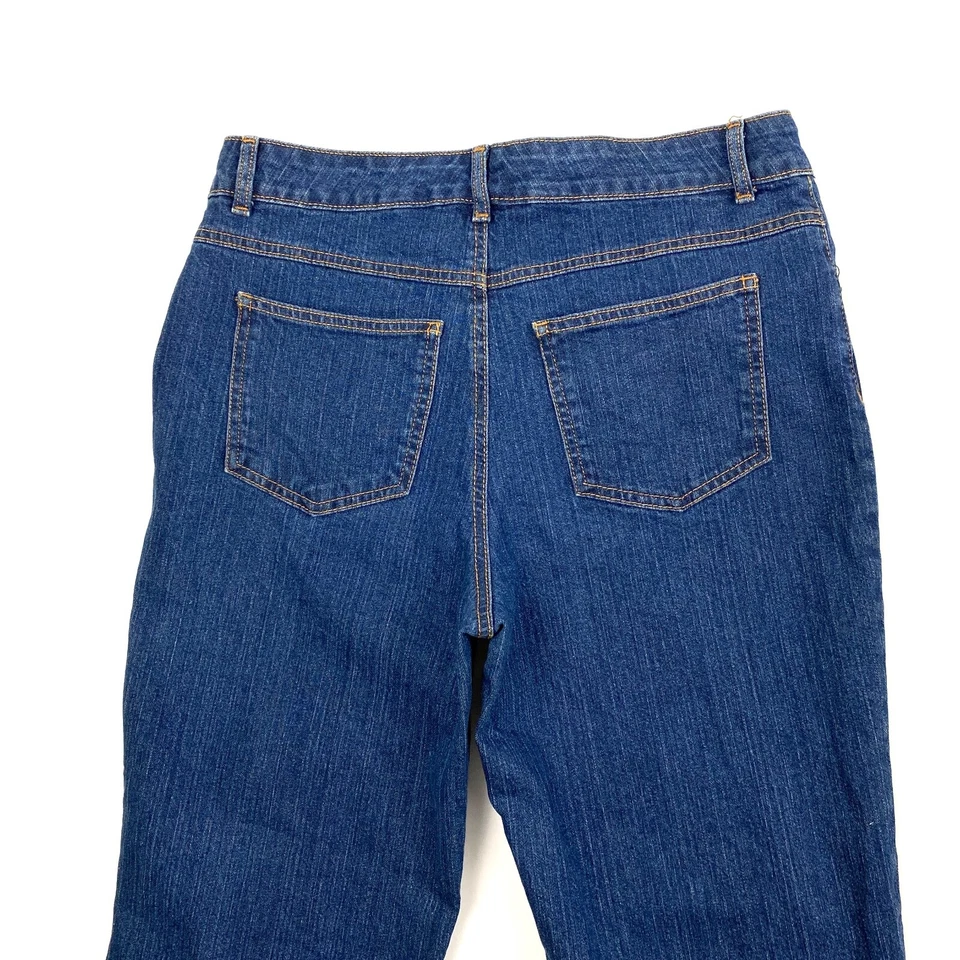 Pantalones de mezclilla Kim Rogers de pierna recta para mujer talla 10PS azul lavado oscuro Foto 2 de 3