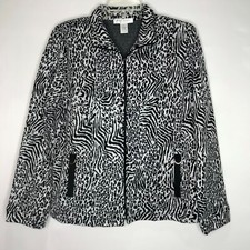 Rafael Sport Woman’s Jacket Sz Xl Coat Animal Print Lined Full Zip Pockets