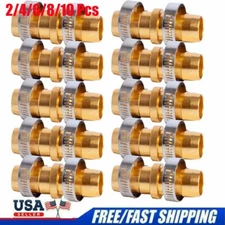 Lots 5/8" 3/4" Garden Hose Repair Mender Coupler Connector with Stainless Clamp