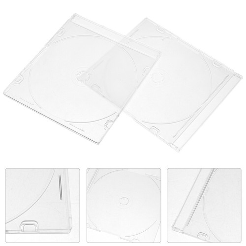 2 Pcs Acrylic Storage Box Travel Office Dvd Case with Lid Cd Thin - Afbeelding 6 van 12