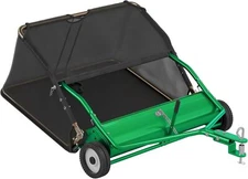 48" Leaf Collector Tow Behind Lawn Sweeper Grass Sweeper Large Hopper 25.1 Cu Ft