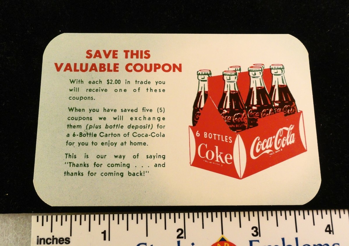 Coca-Cola コカコーラボトル　カード Vintage FREE 6 Pack of Coca Cola Promotional Card | eBay