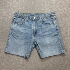Levis Denim Shorts Adult W32 Blue Jorts Y2K Relaxed Dad Red Tab USA Wash Men*