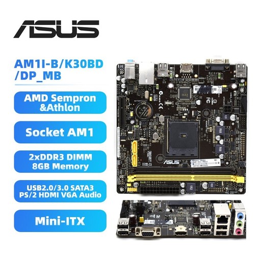 ASUS AM1I-B/K30BD/DP_MB Motherboard Mini-ITX AMD Athlon AM1 DDR3 SATA3 ...