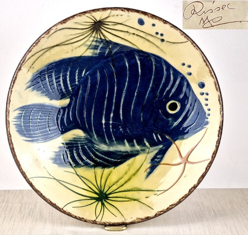 EL RISSEC Keramik Teller Wandteller Spanien Fisch signiert P641 - Bild 9 von 9