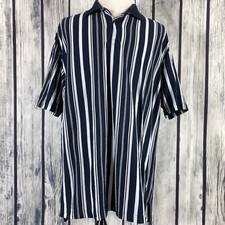 Tommy Hilfiger Men's Sz XL Navy Blue Striped Cotton Polo Shirt Golf R3 