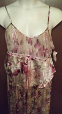 Maidenform Women  s Silky Smooth Floral Sleep Pajama Set Tan size XL, NWT