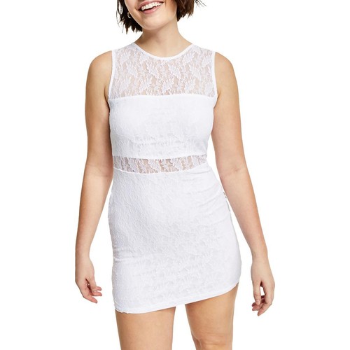 Bar III Womens White Lace Short Party Mini Dress L BHFO 0566 eBay