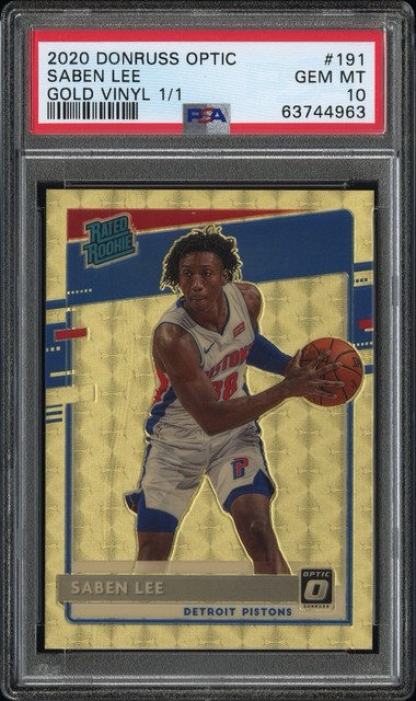 2020-21 PaniniDonruss Optic Saben Lee Gold Vinyl 1/1 Rookie PSA 10 RC #191 Prizm