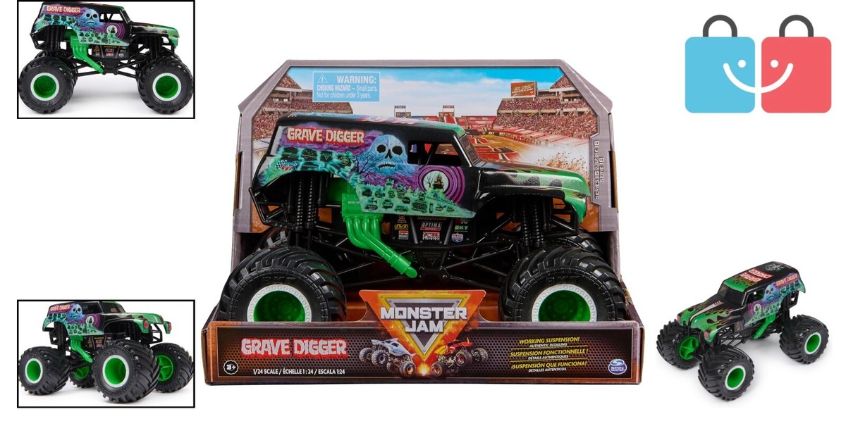 Monster Jam Grave Digger 1/24 スケール Monster Jam, Grave Digger 1:24 Scale Die-Cast Monster Truck