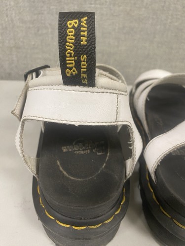 Dr Martens Docs Blaire White Leather Ankle Strap Platform Sandals for Women Sz 9 - Picture 7 of 10