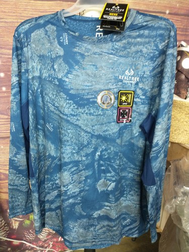 T-shirt De Pêche Homme Reversible Realtree Manches Courtes - Taille L, Bleu
