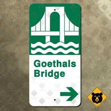 Goethals Bridge highway road sign Port Authority New York New Jersey 12x24