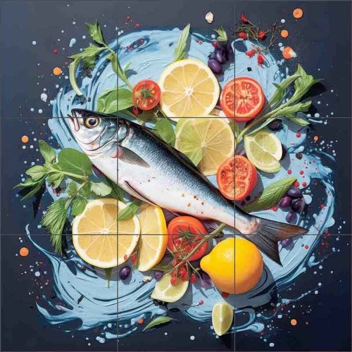 Fish Tile Backsplash Irena Orlov Kitchen Art Ceramic Mural OB-ORL25143-7 - Picture 5 of 7