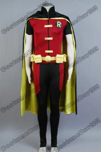 Adulto Joven Justice Robin Disfraz Uniforme Capa Negra Mono Juegos con disfraces Capa” Foto 3 de 4