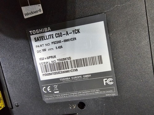 K123 Toshiba Satellite C50-A-1ck,intel CELERON @1.90GHz 4GB 128GB SSD WIN 10 - Picture 16 of 18