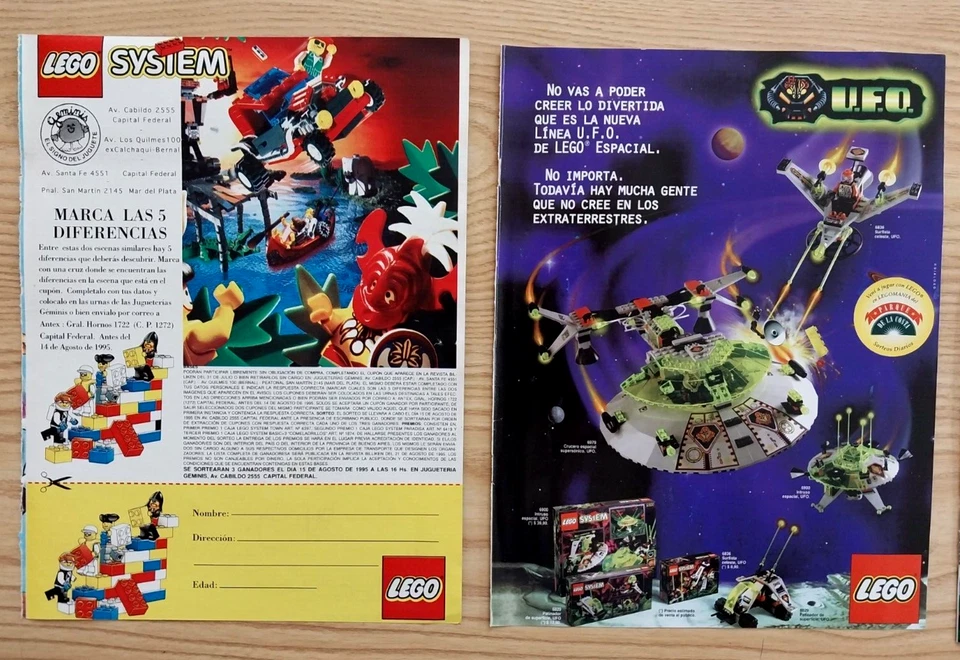 LEGO Lot 6 Argentina Original 90s Trade Ads Advert Toy Dealer Building Blocks  - Image 3 of 4