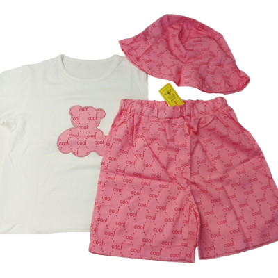 SHEIN Girls Set of 3 OOTD Size 2-3Y Pink white Woven Casual