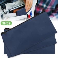 3 Pcs Zippered Clutch Bags Bank Deposit Money Pouch Storage Waterproof Organizer