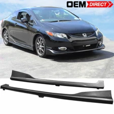 For 12-15 Honda Civic 9Th Gen 2Dr Door Coupe H Style Side Skirts Pair PU
