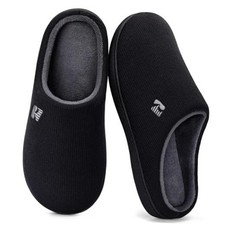 Men's Original Two-Tone Memory Foam Slipper 11-12 Black/Grey