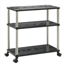 Office Caddy Printer & Machine Stands with Wheels Open Storage Shelving Black