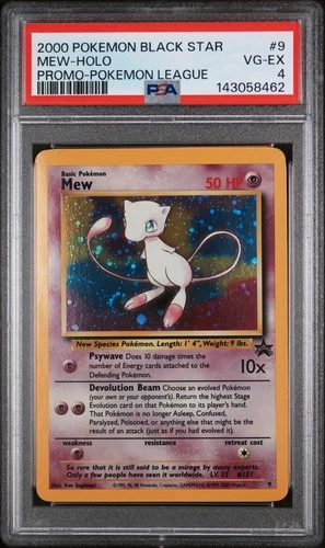 2000 POKEMON PROMO BLACK STAR POKEMON LEAGUE #9 MEW-HOLO PSA 4