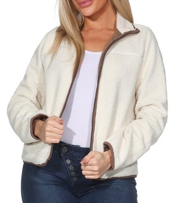 JDY Damen Teddy Jacke Damenjacke Plüschjacke Teddyjacke Sherpa JDYOlympia Zip