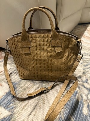 Claudia Firenze Genuine Leather Crocodile Crossbody Satchel Handbag Italy